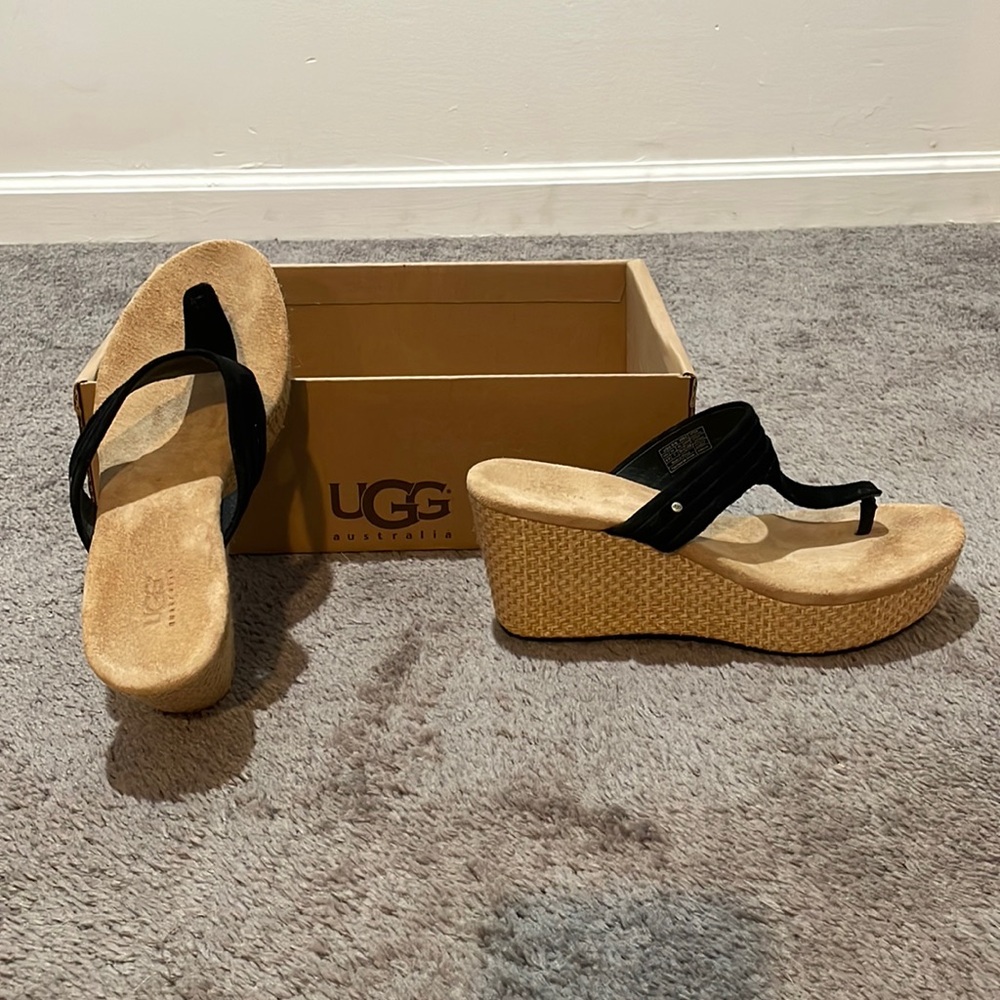 UGG platform sandals. Size 8.5 Black